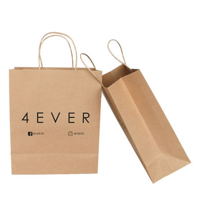 Wholesale China Gift Craft Brown Printed Kraft Paper Bags With Logo