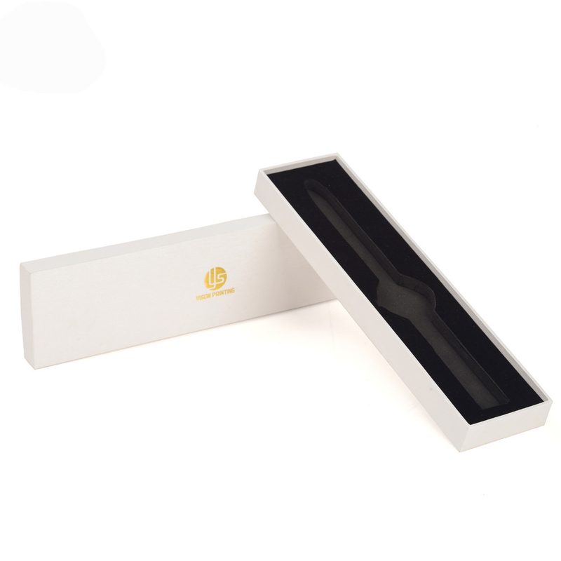 Custom Logo Luxury White Long Paper Watch Gift Box Packaging